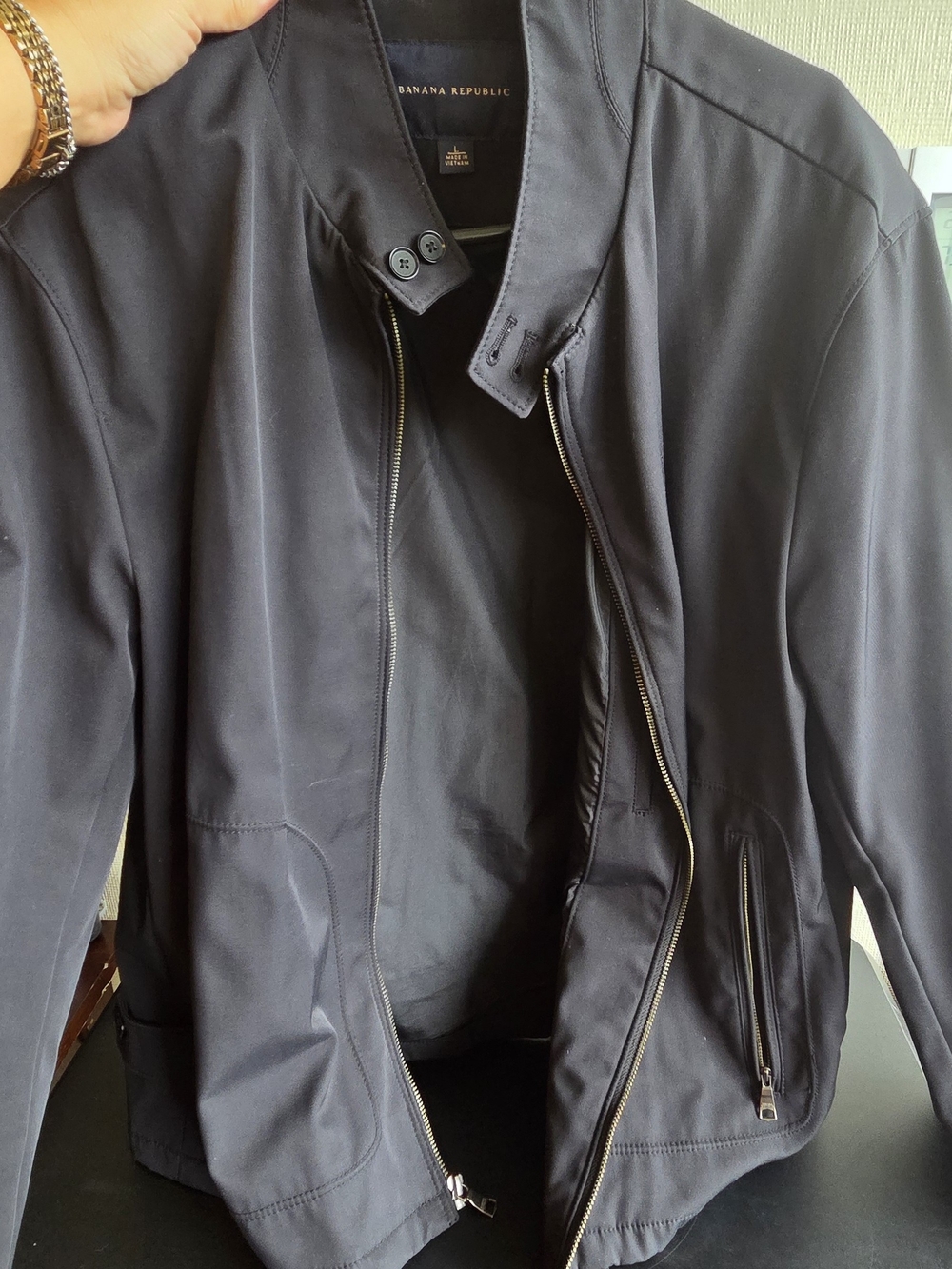 Banana Republic Men's Navy Zip-Front Lightweight Jacket